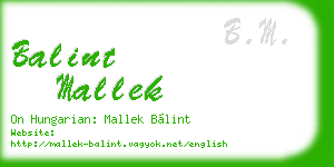 balint mallek business card